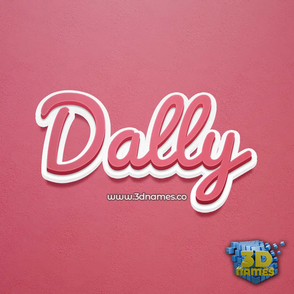 dally in Red Scribble style - 3D name wallpaper