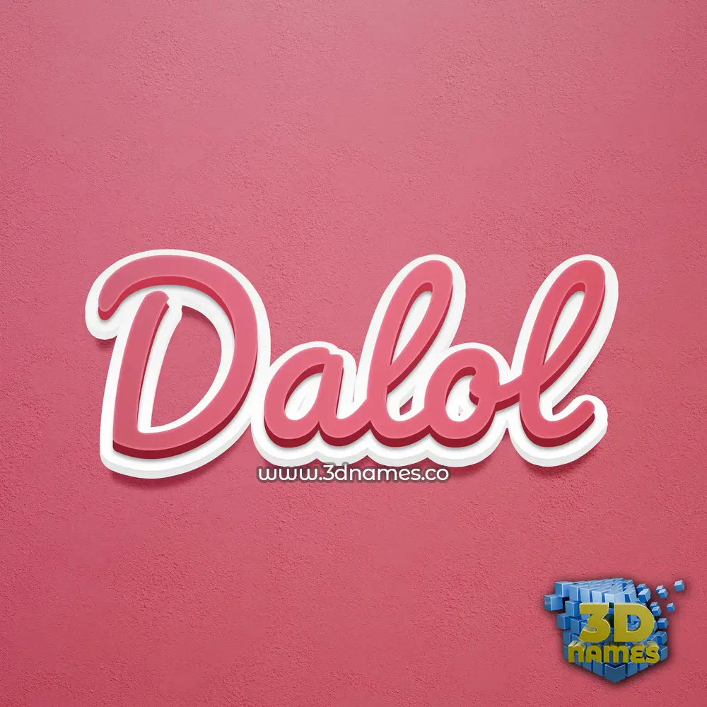 dalol in Red Scribble style - 3D name wallpaper