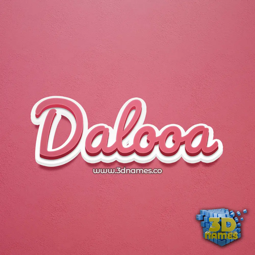 dalooa in Red Scribble style - 3D name wallpaper
