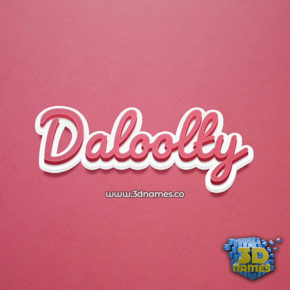 daloolty in Red Scribble style - 3D name wallpaper