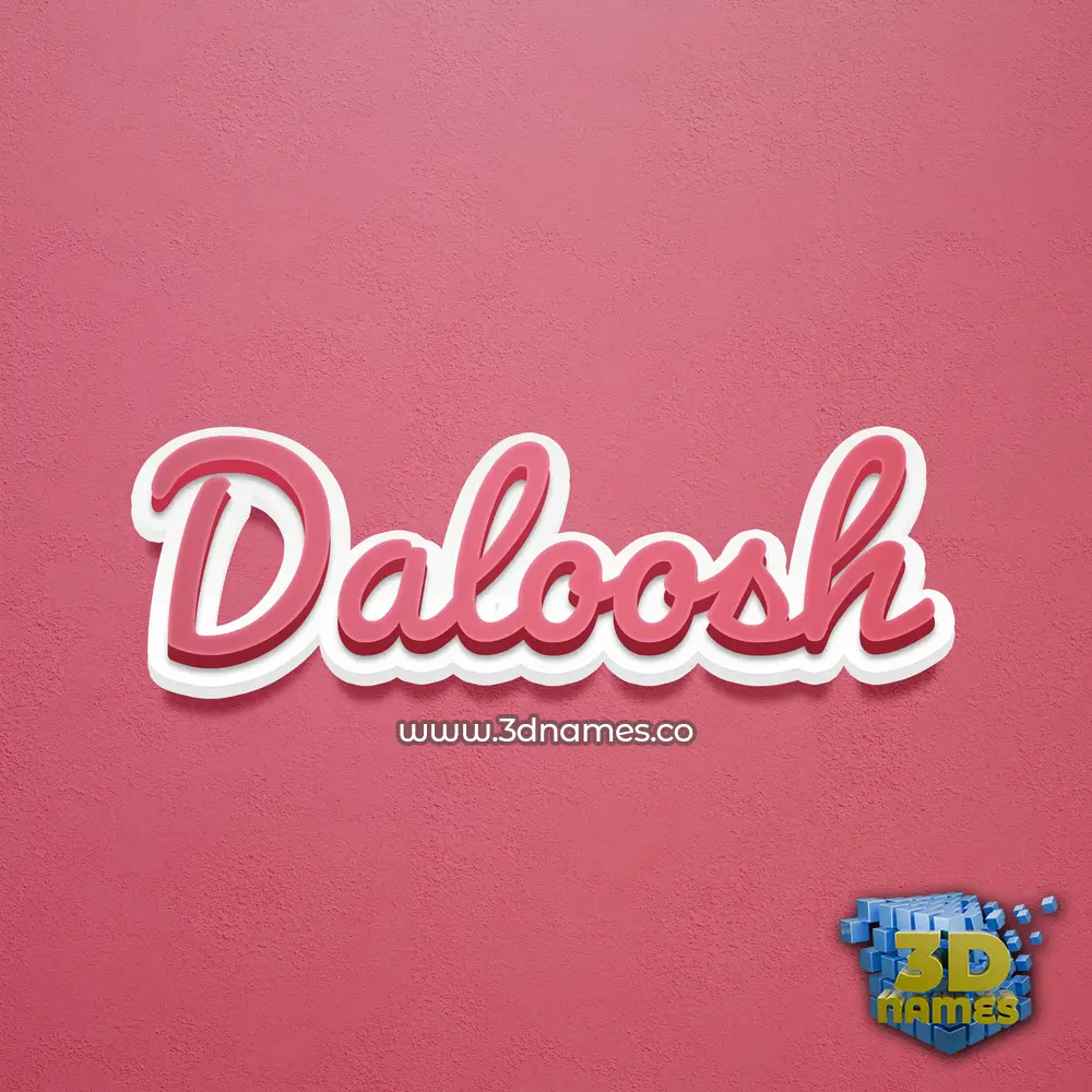 daloosh in Red Scribble style - 3D name wallpaper