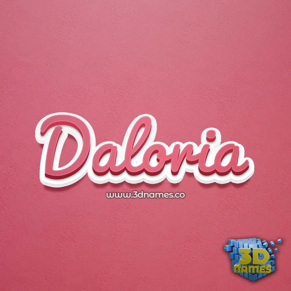 daloria in Red Scribble style - 3D name wallpaper