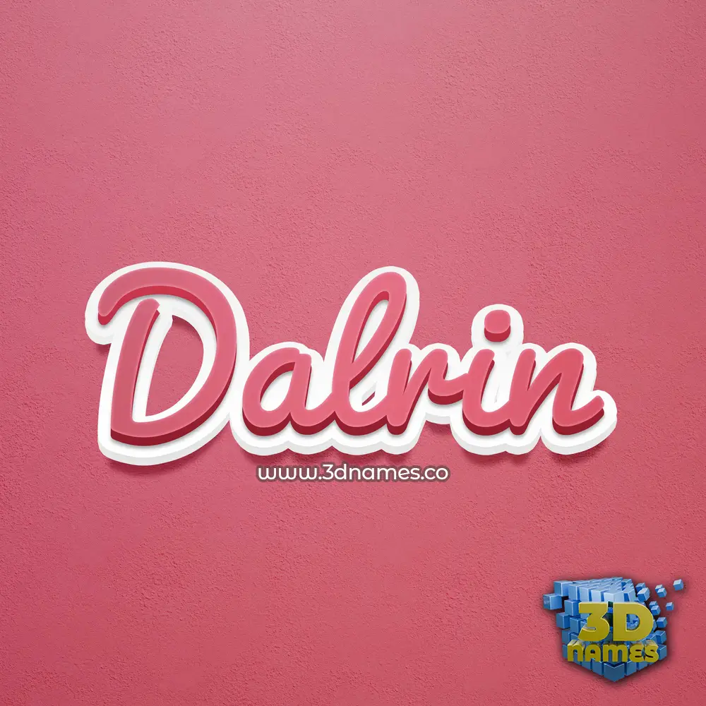 dalrin in Red Scribble style - 3D name wallpaper