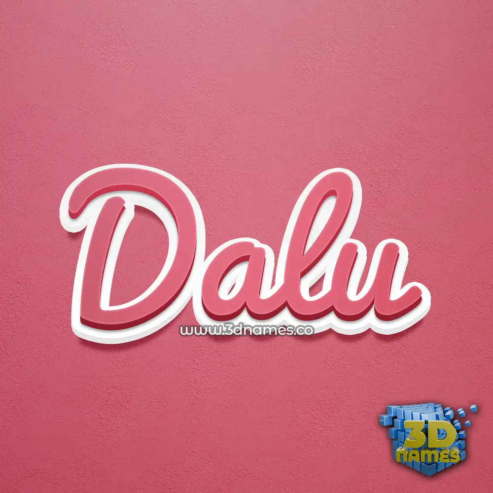 dalu in Red Scribble style - 3D name wallpaper