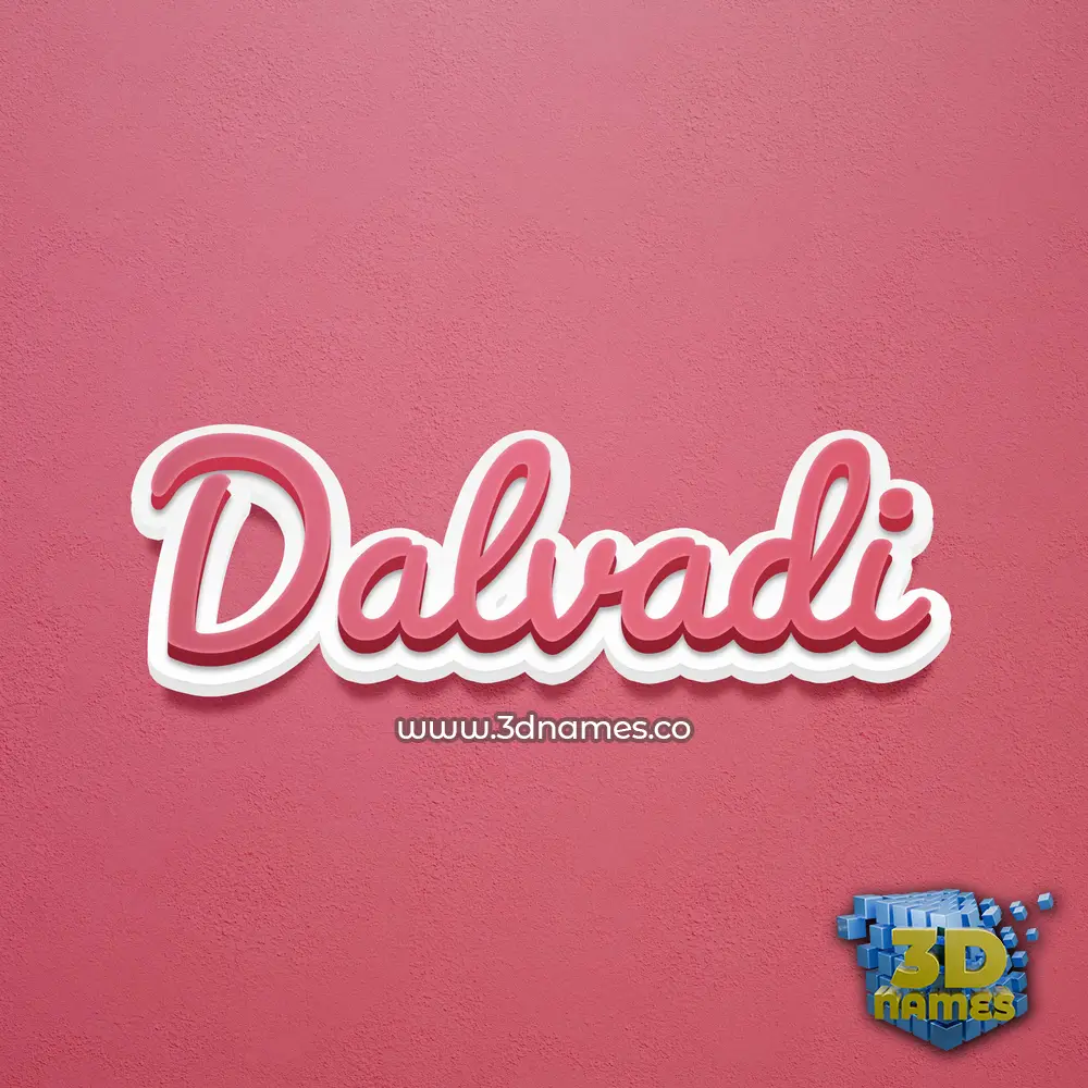 dalvadi in Red Scribble style - 3D name wallpaper