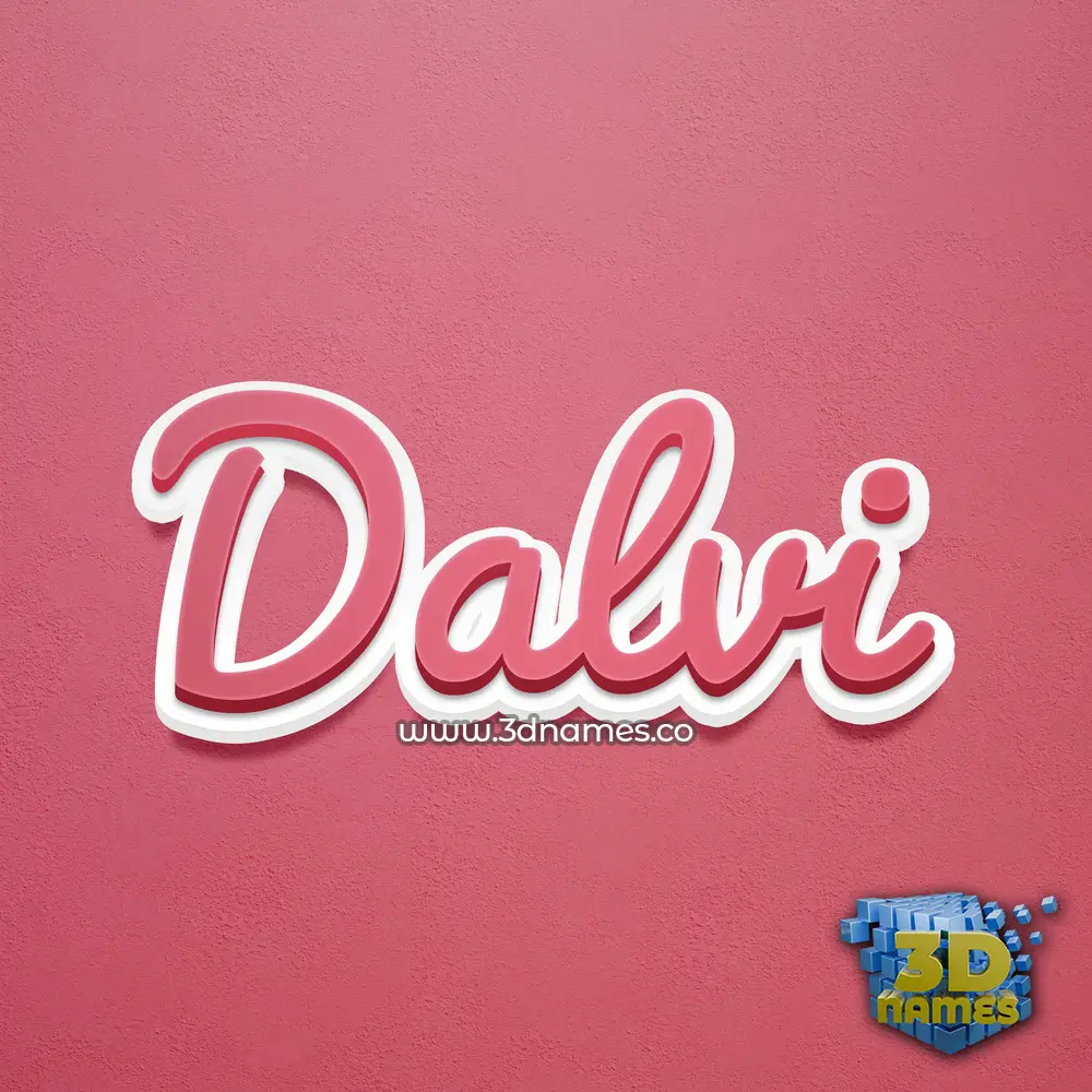 dalvi in Red Scribble style - 3D name wallpaper