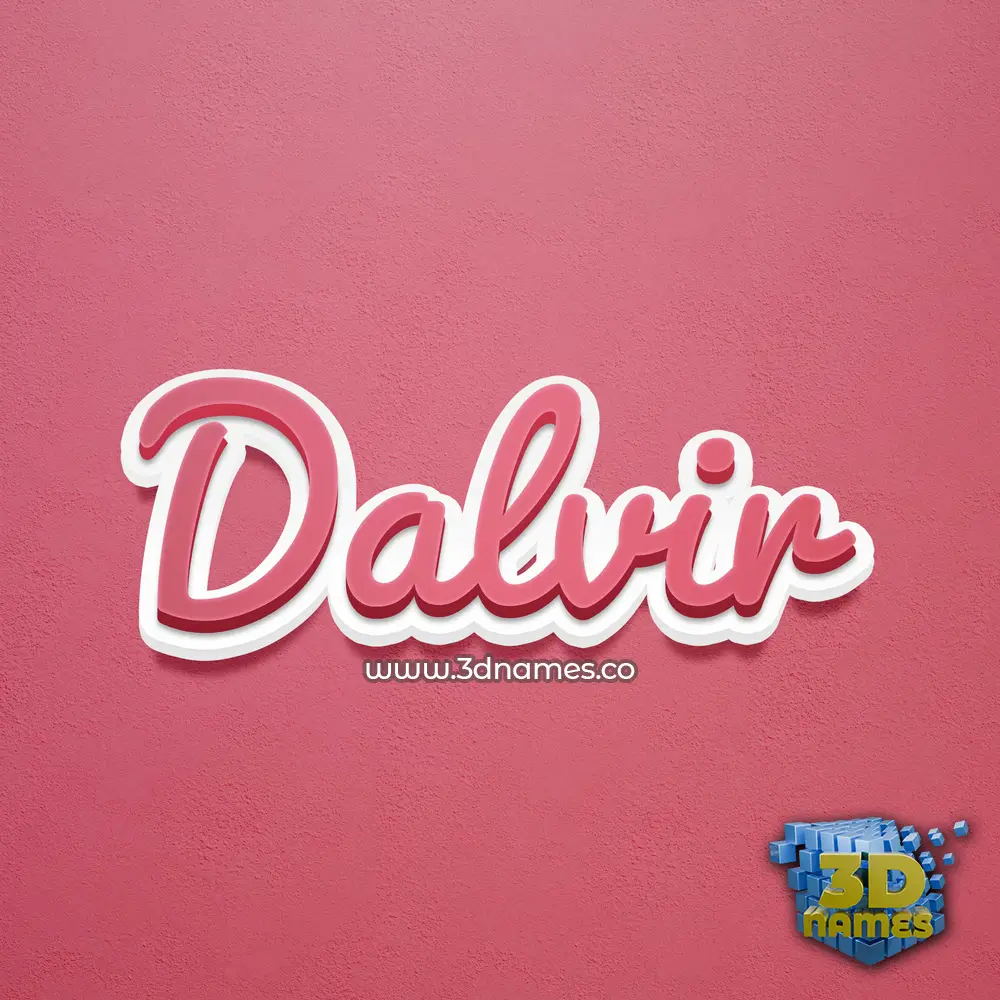 dalvir in Red Scribble style - 3D name wallpaper