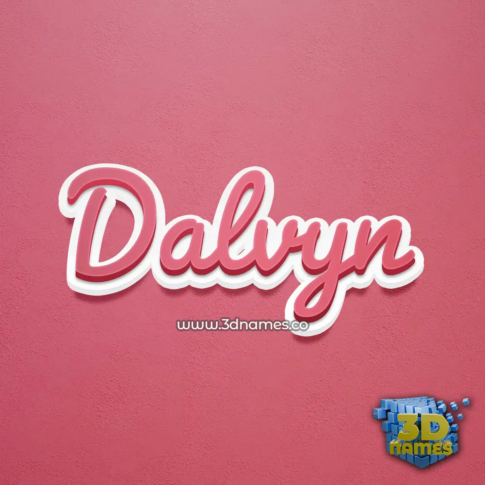 dalvyn in Red Scribble style - 3D name wallpaper