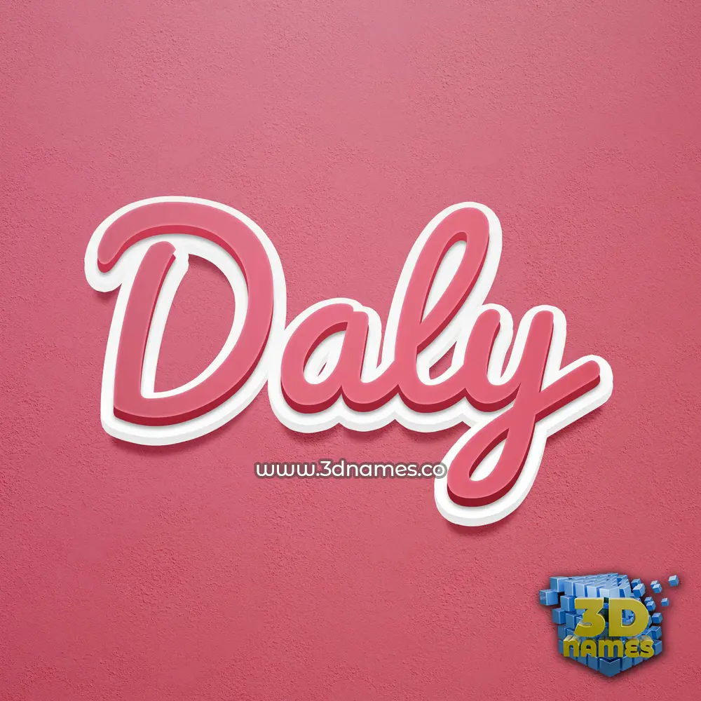 daly in Red Scribble style - 3D name wallpaper