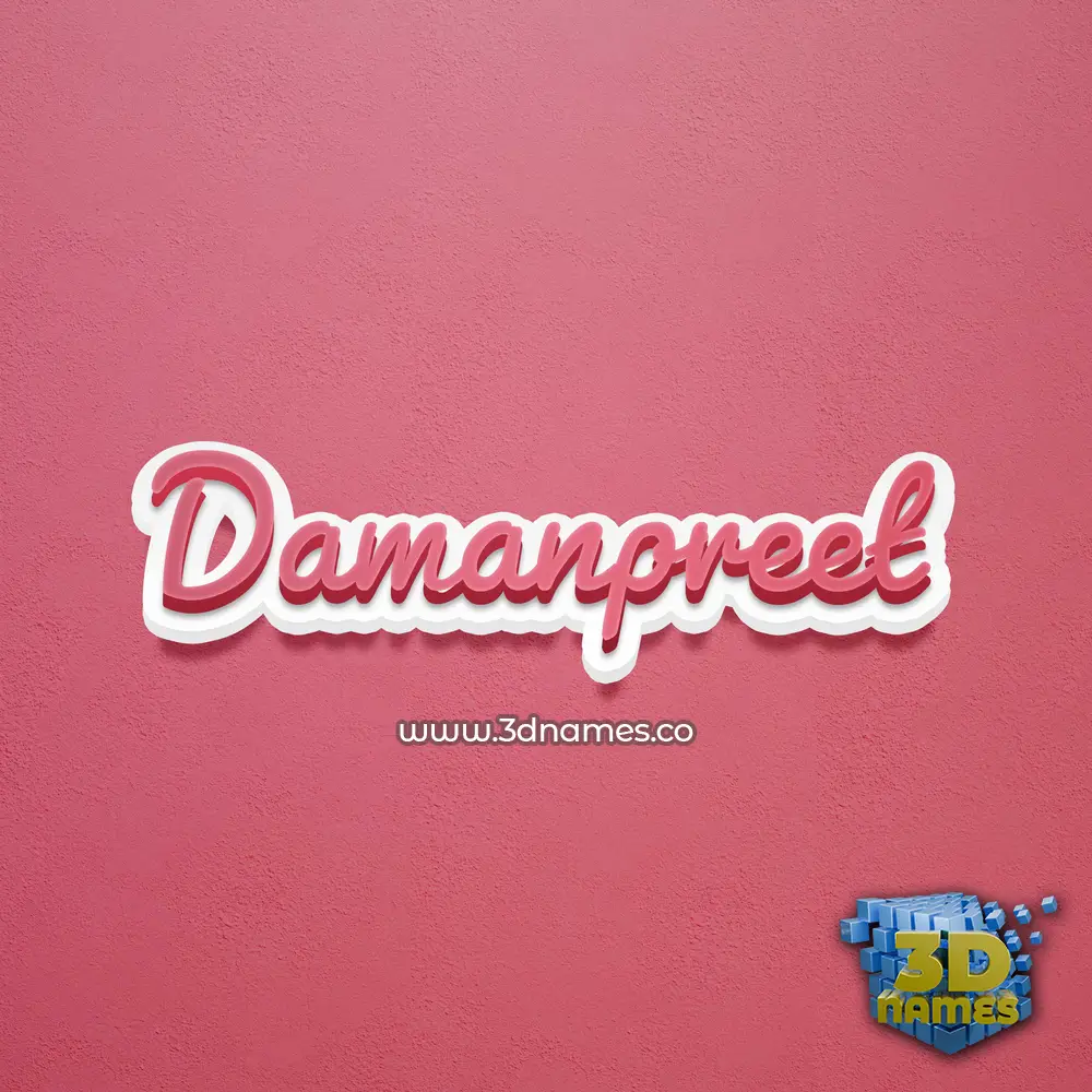 damanpreet in Red Scribble style - 3D name wallpaper