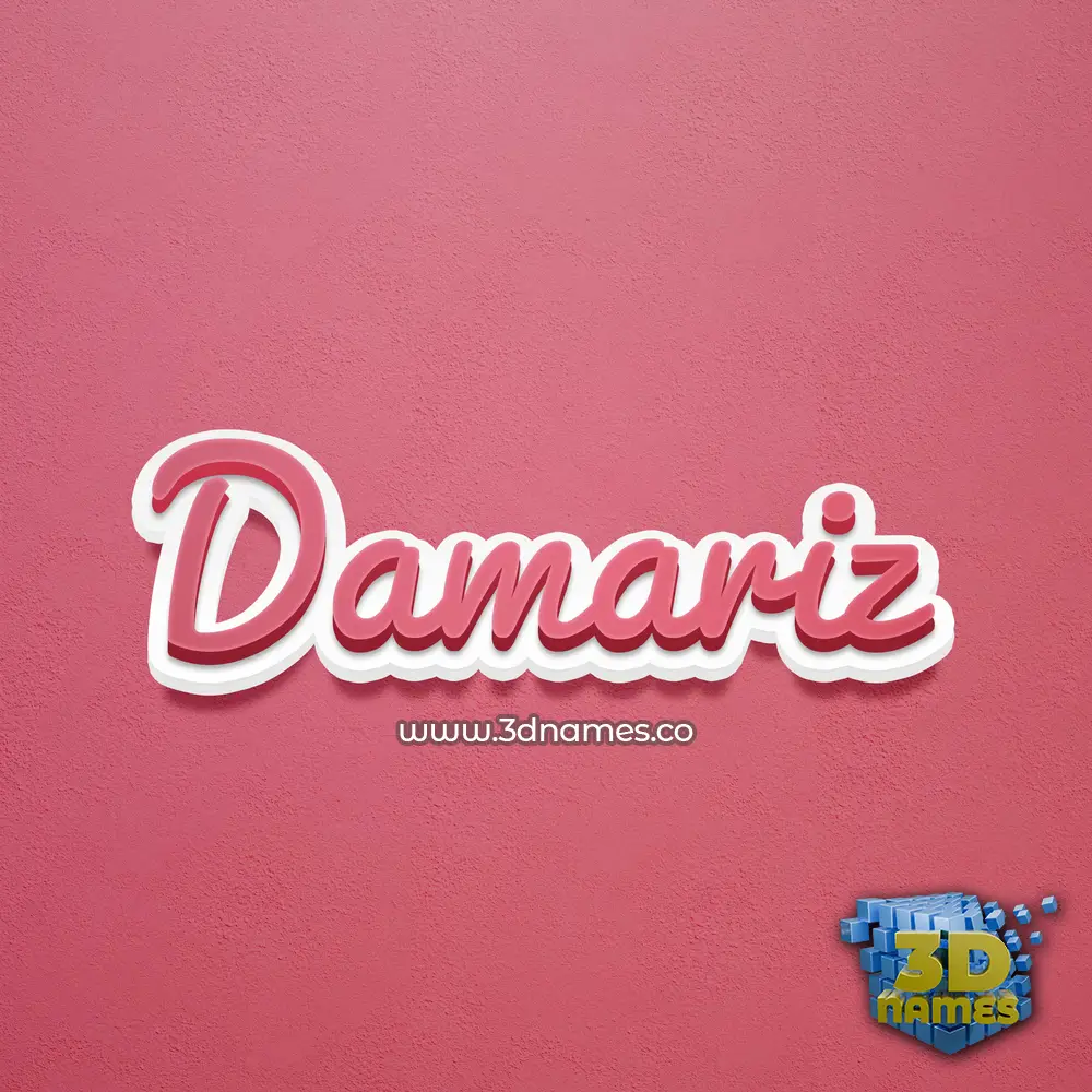 damariz in Red Scribble style - 3D name wallpaper