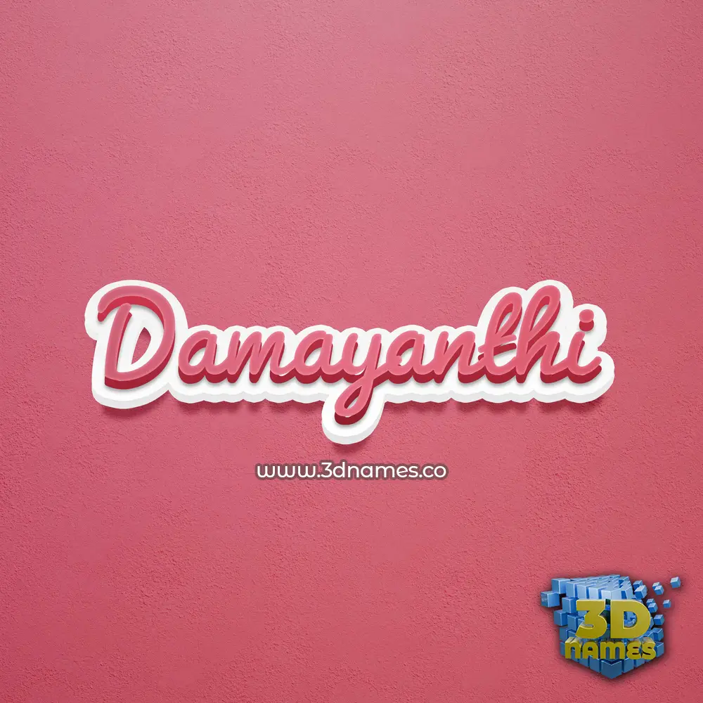 damayanthi in Red Scribble style - 3D name wallpaper