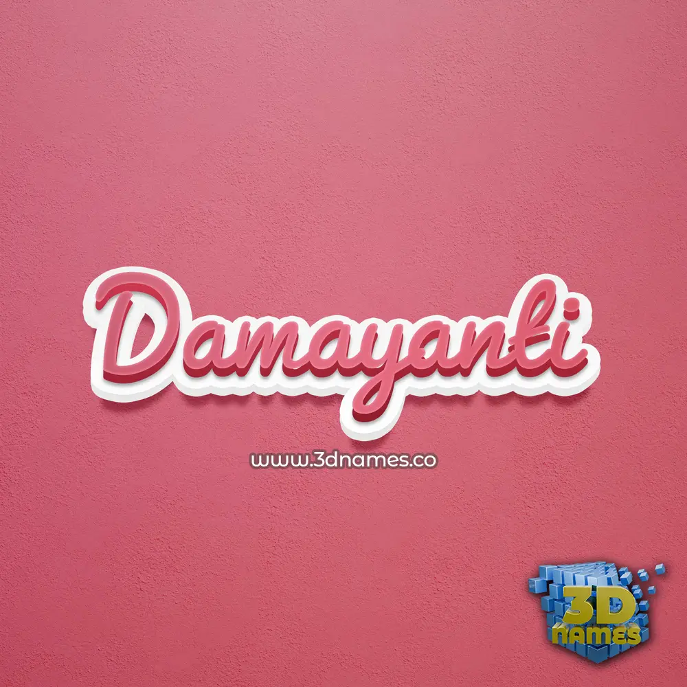 damayanti in Red Scribble style - 3D name wallpaper