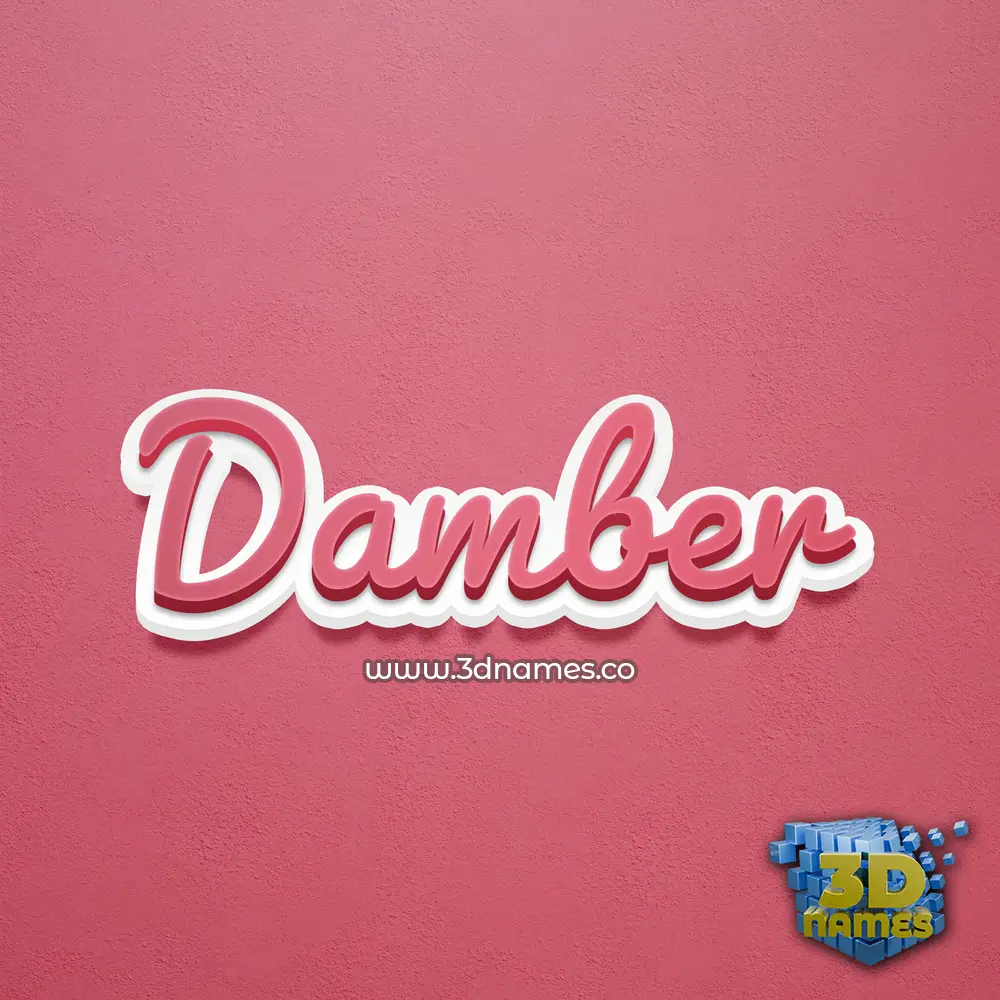 damber in Red Scribble style - 3D name wallpaper