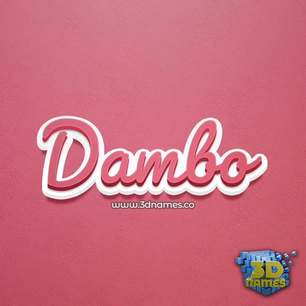 dambo in Red Scribble style - 3D name wallpaper