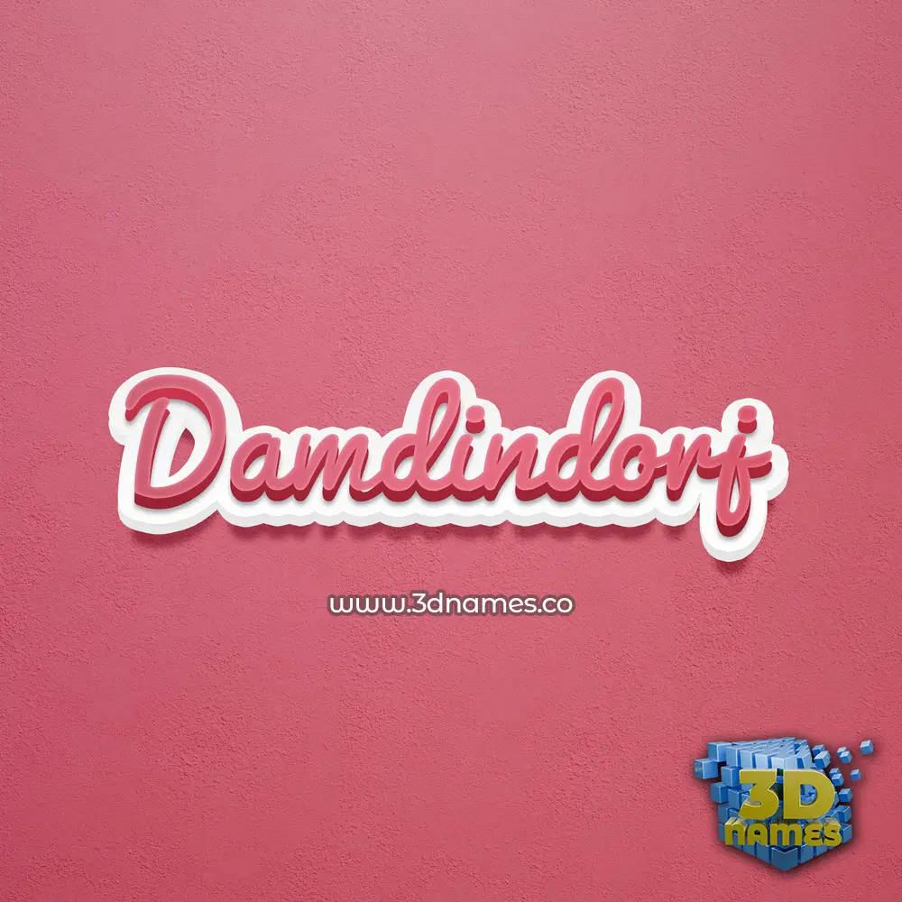 damdindorj in Red Scribble style - 3D name wallpaper