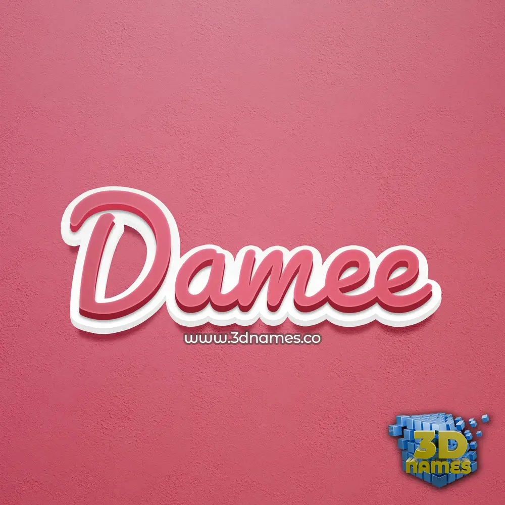 damee in Red Scribble style - 3D name wallpaper