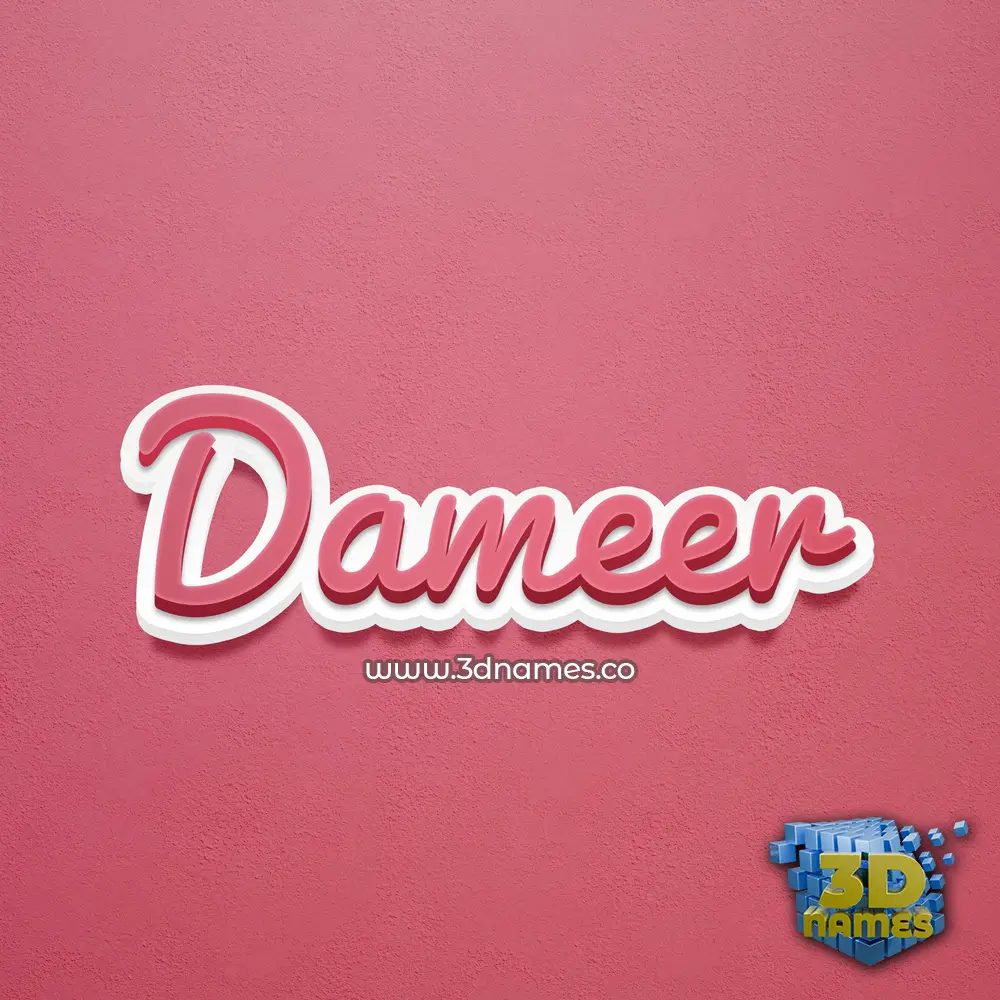 dameer in Red Scribble style - 3D name wallpaper