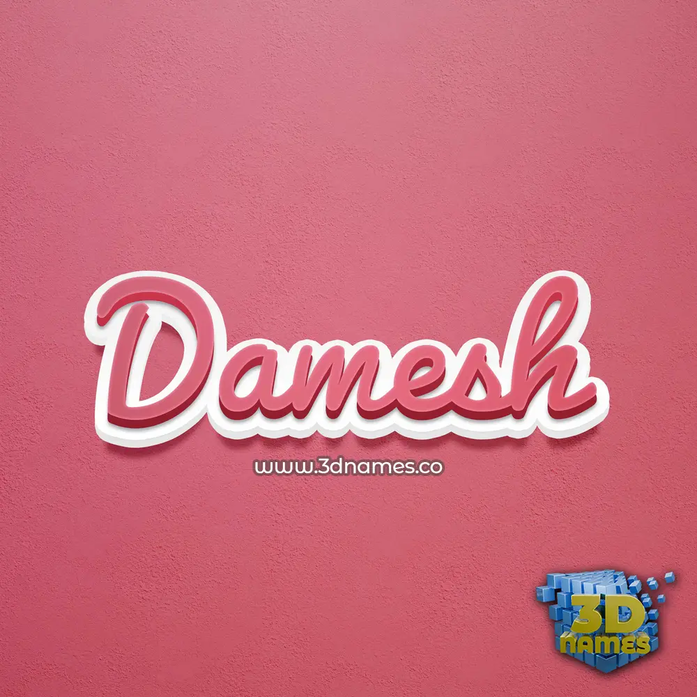 damesh in Red Scribble style - 3D name wallpaper