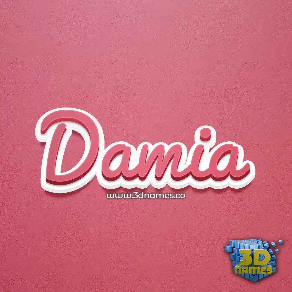damia in Red Scribble style - 3D name wallpaper