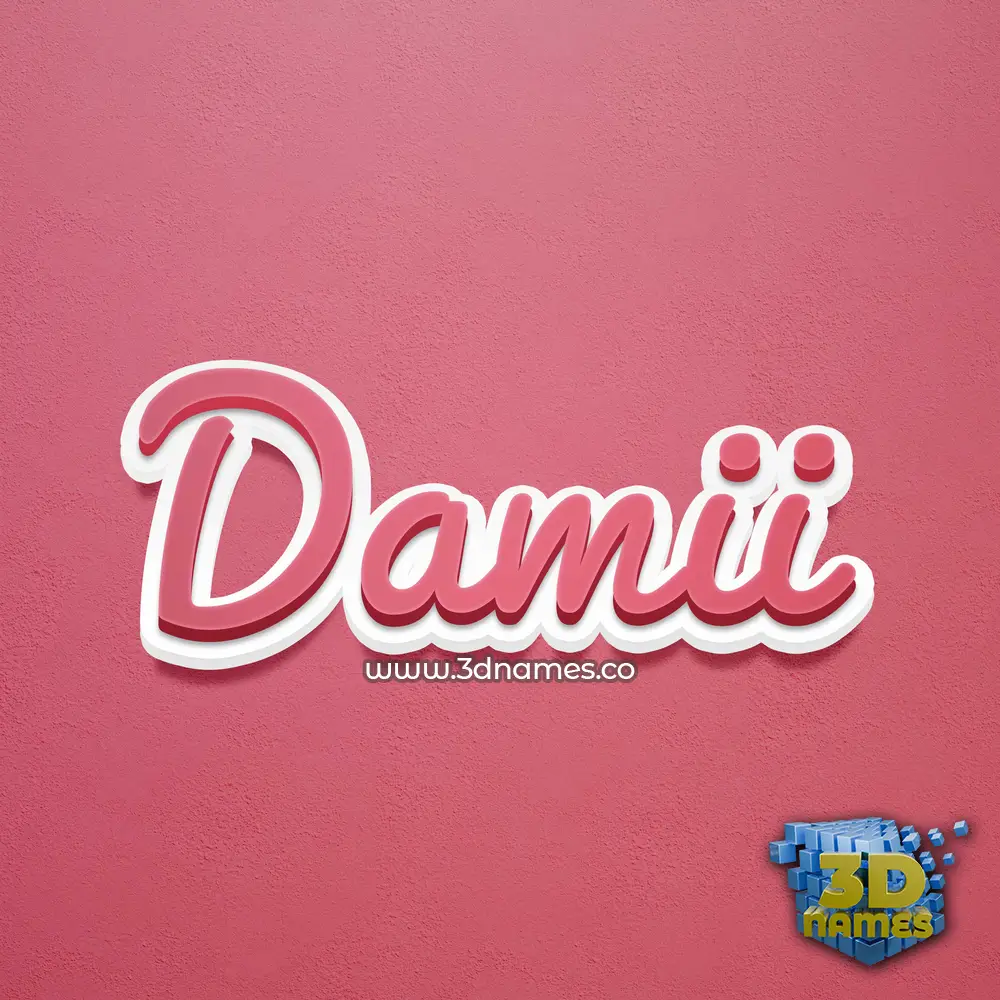 damii in Red Scribble style - 3D name wallpaper
