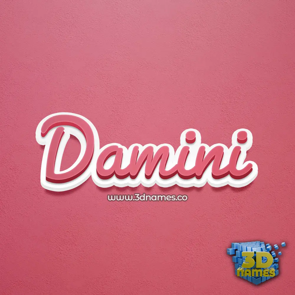 damini in Red Scribble style - 3D name wallpaper