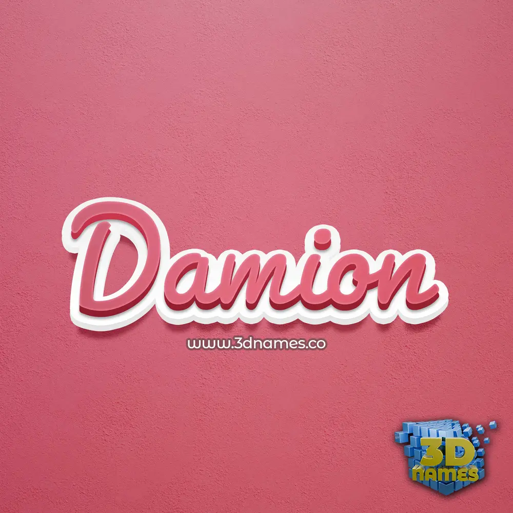 damion in Red Scribble style - 3D name wallpaper