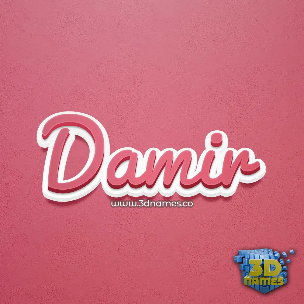 damir in Red Scribble style - 3D name wallpaper