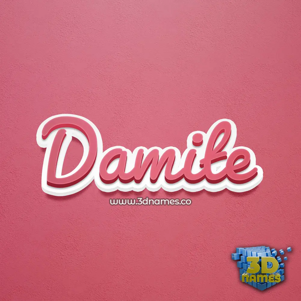 damite in Red Scribble style - 3D name wallpaper