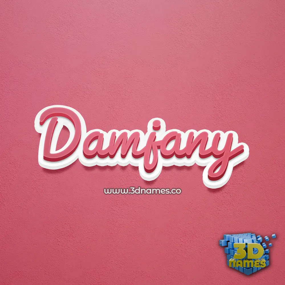 damjany in Red Scribble style - 3D name wallpaper