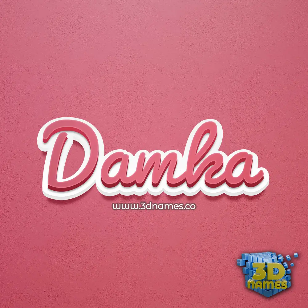 damka in Red Scribble style - 3D name wallpaper