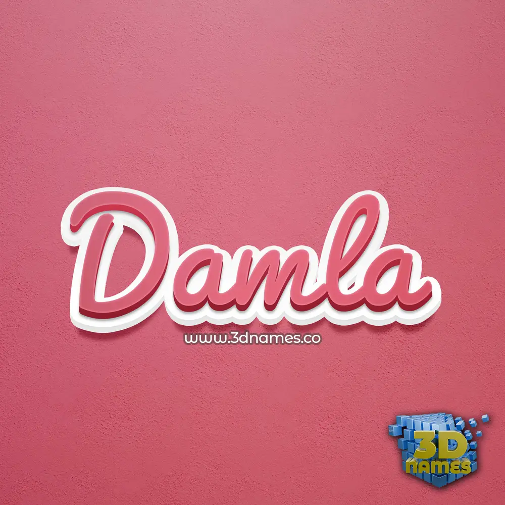 damla in Red Scribble style - 3D name wallpaper