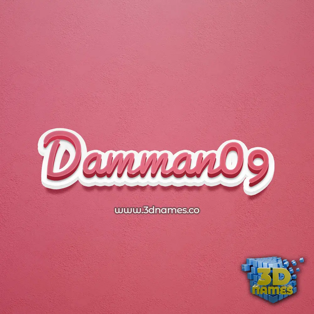 damman09 in Red Scribble style - 3D name wallpaper