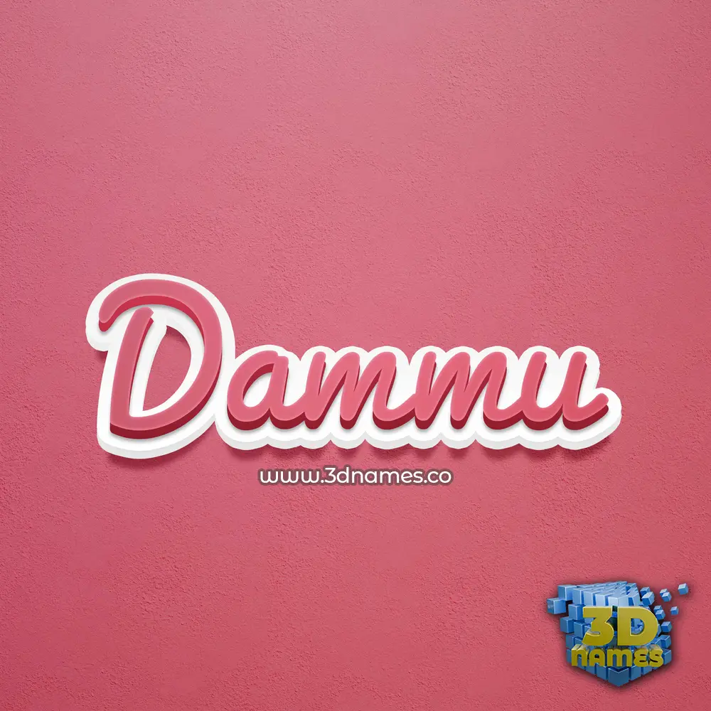 dammu in Red Scribble style - 3D name wallpaper