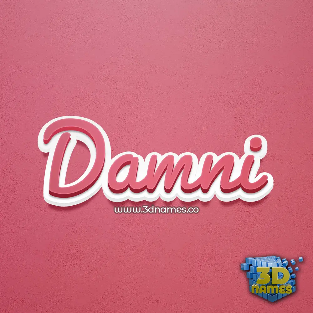 damni in Red Scribble style - 3D name wallpaper