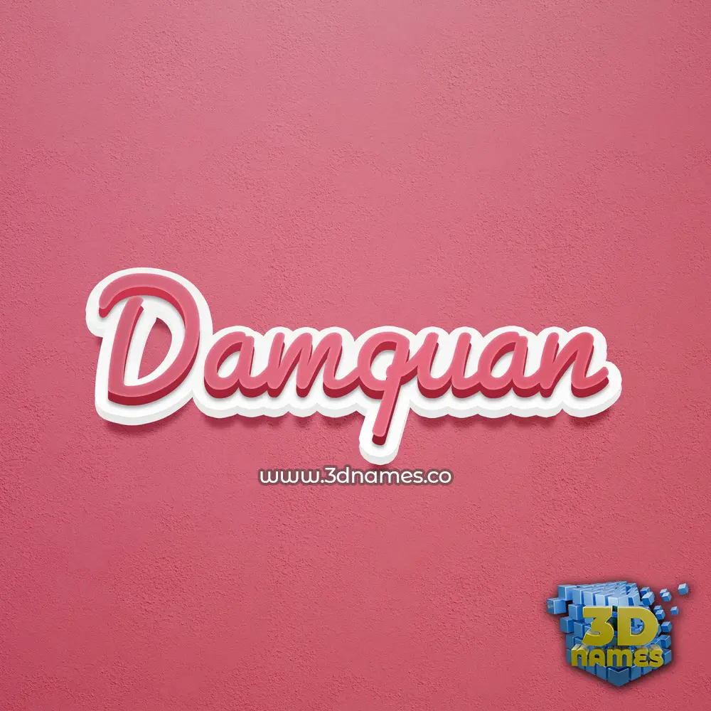 damquan in Red Scribble style - 3D name wallpaper