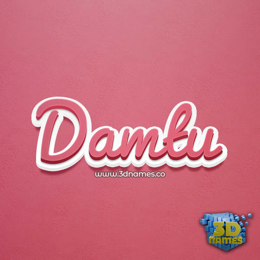 damtu in Red Scribble style - 3D name wallpaper