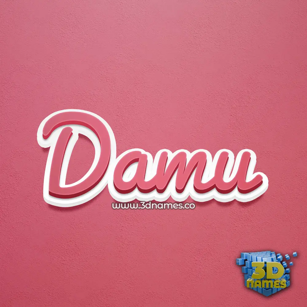 damu in Red Scribble style - 3D name wallpaper