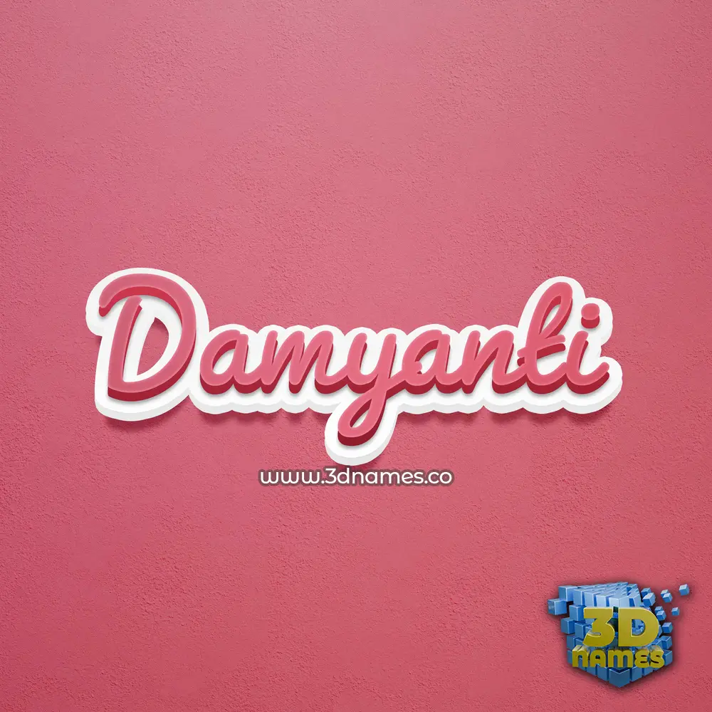 damyanti in Red Scribble style - 3D name wallpaper
