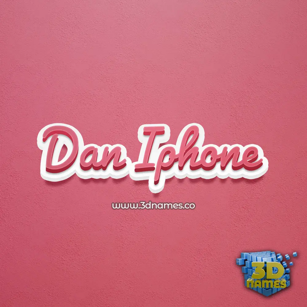 dan iphone in Red Scribble style - 3D name wallpaper