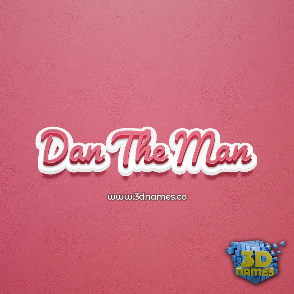 dan the man in Red Scribble style - 3D name wallpaper