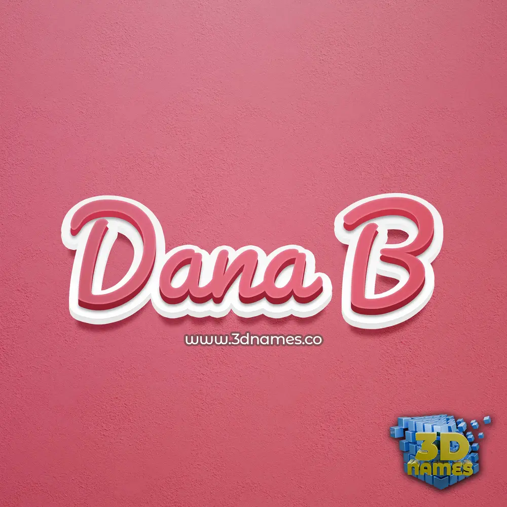 dana b in Red Scribble style - 3D name wallpaper