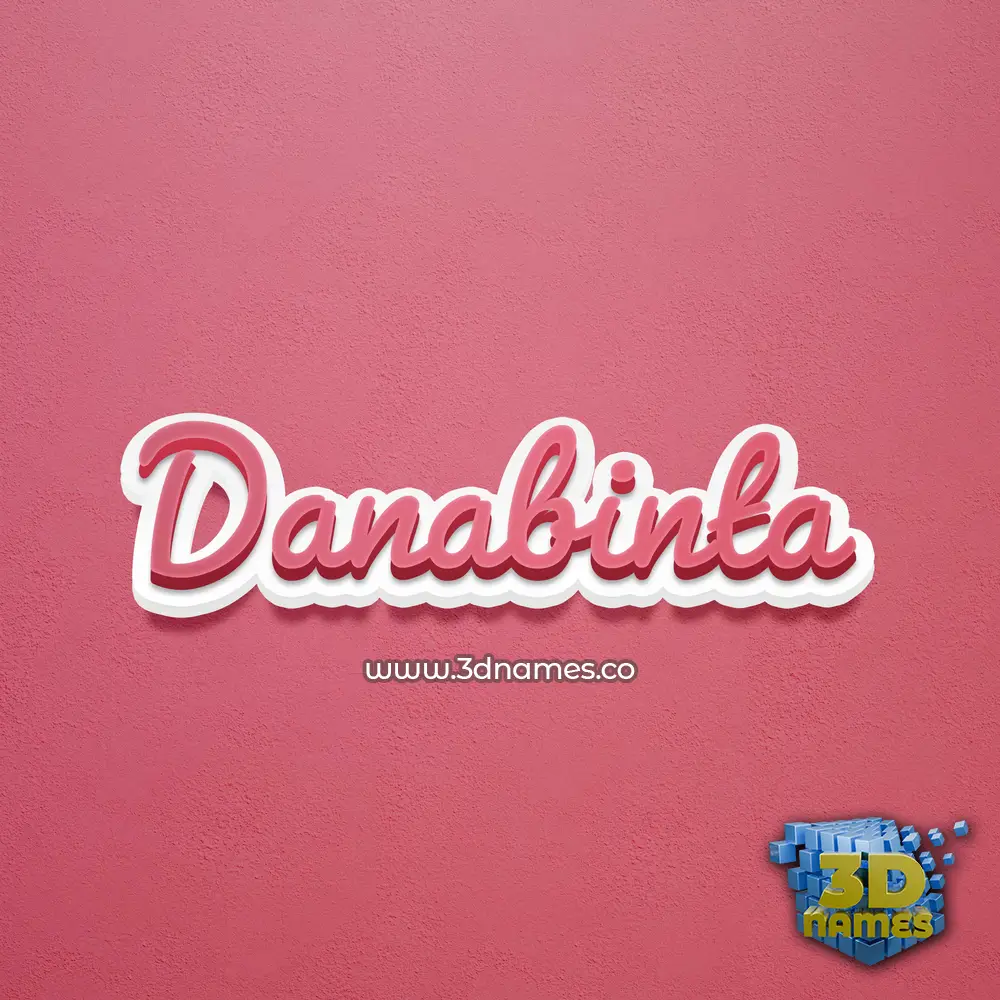 danabinta in Red Scribble style - 3D name wallpaper