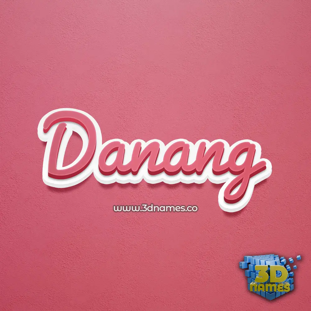 danang in Red Scribble style - 3D name wallpaper