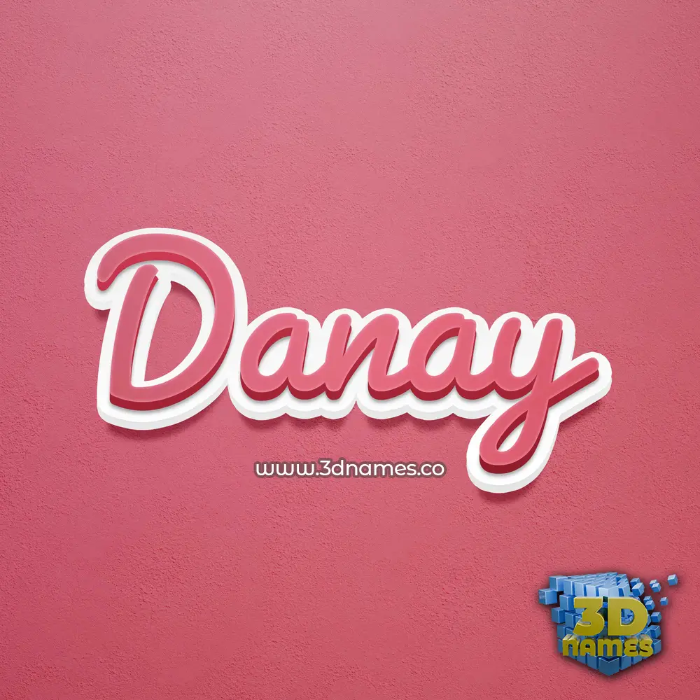 danay in Red Scribble style - 3D name wallpaper