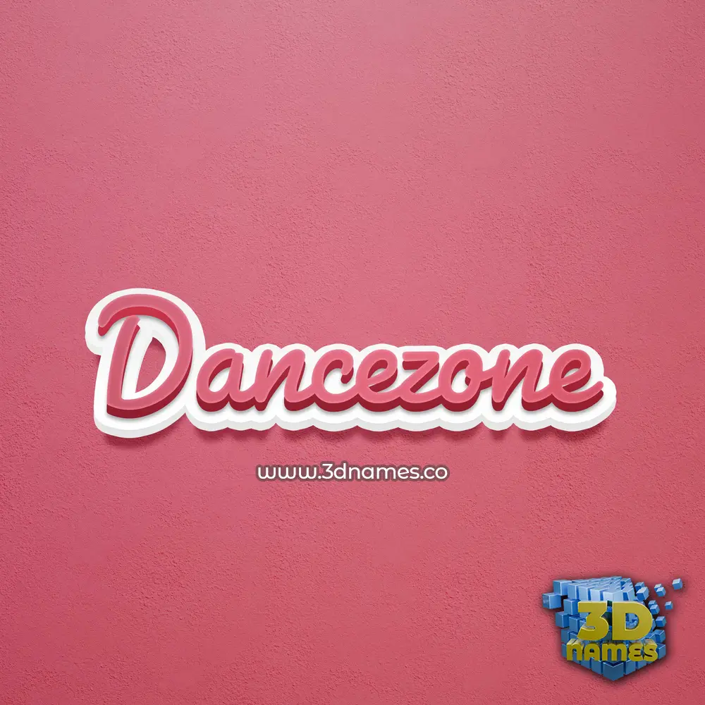 dancezone in Red Scribble style - 3D name wallpaper