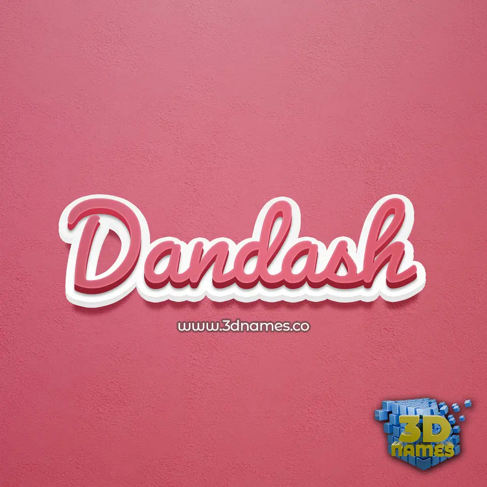 dandash in Red Scribble style - 3D name wallpaper