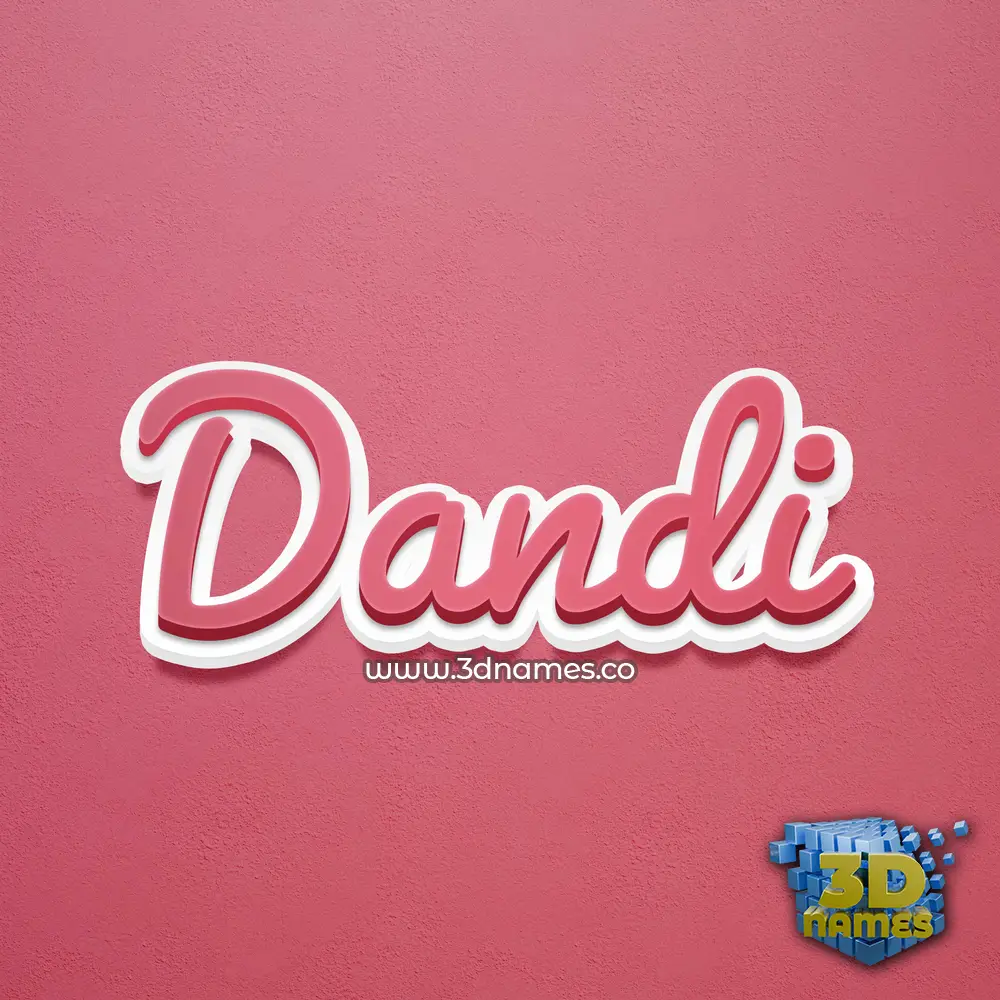 dandi in Red Scribble style - 3D name wallpaper