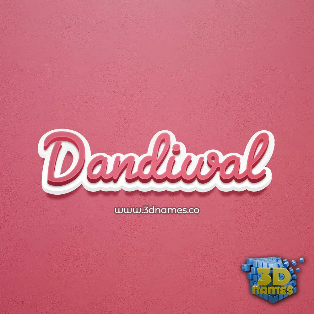 dandiwal in Red Scribble style - 3D name wallpaper