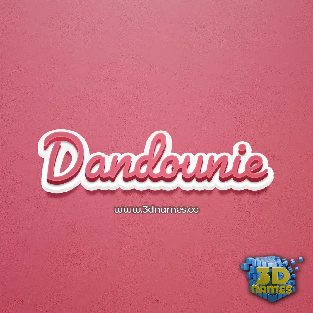 dandounie in Red Scribble style - 3D name wallpaper